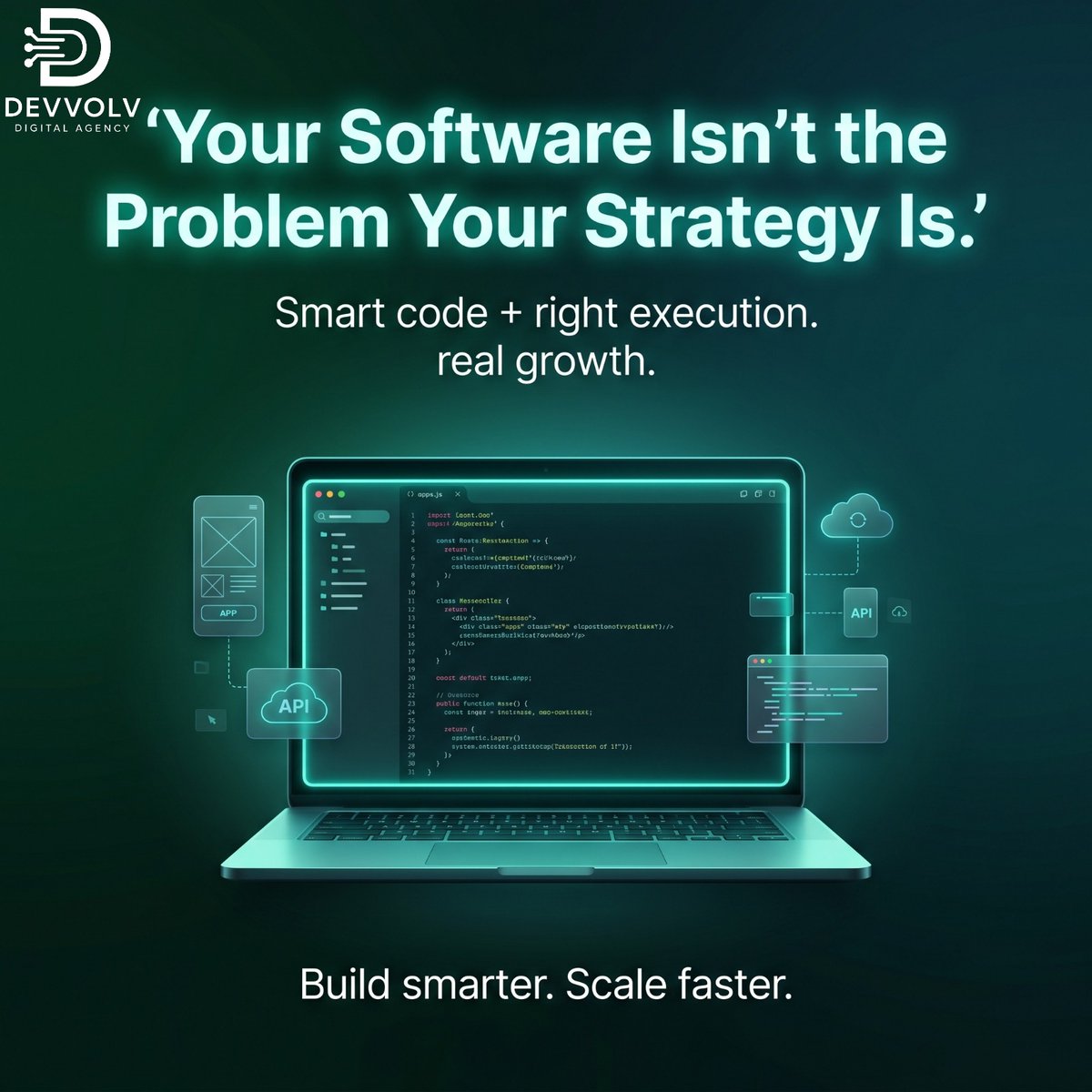 devvolv1Agency's tweet photo. Stop blaming your stack for stagnant growth. Great code is the foundation but a clear strategy is the blueprint. We don’t just build apps we engineer growth engines.
#TheDevvolvEdge #SoftwareStrategy #ScaleUp https://t.co/i2Lncev9Vm