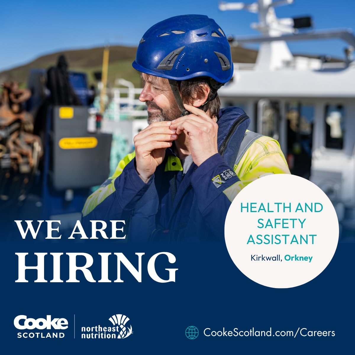 CookeScotland's tweet image. We are #recruiting for a Health and Safety Assistant.

Based at our #Kirkwall office in #Orkney, the role will focus on #administrative and coordination support, playing a key part in keeping health and safety systems at our #Scottishsalmon operations accurate and up to date.