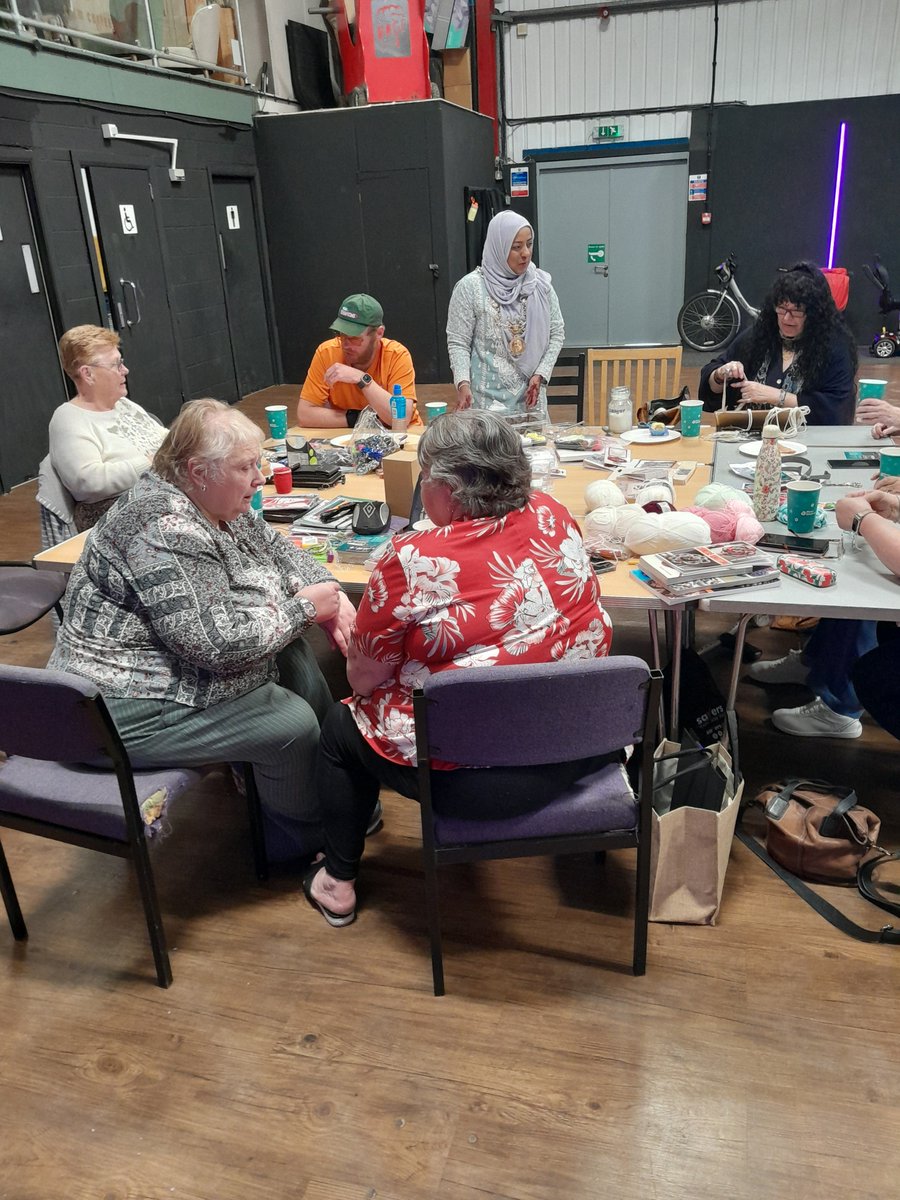 MayorChester's tweet image. Yesterday, I enjoyed visiting a welcoming community craft group 🧶☕ I was inspired by their support for mental health, their healthy mind, healthy body approach, and their work with Rage Fitness to support wellbeing 💛🧠💪 #LordMayor #Community #Wellbeing
