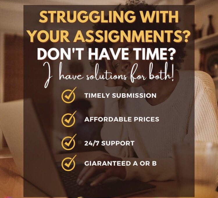 ResearchGuru6's tweet image. We handle;
✓Assignments
✓Coursework
✓Summer classes 
✓Essay due
✓Math
✓programming.
✓Coding.
✓Pay Paper
#Online Classes
✓Assignment.
✓Javascript
✓Accounting
✓Finance