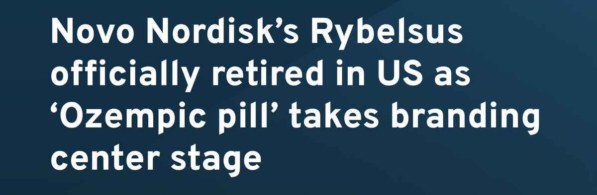 🚨 BREAKING: NOVO NORDISK $NVO TO LAUNCH OZEMPIC PILL ON MAY 4 

Essentially this is a "rebrand" of Novo's Rybelsus pill, which has been on the market since 2019

Rebrand aims to capitalize on extremely strong "Wegovy Pill" launch

Should be available on $HIMS soon