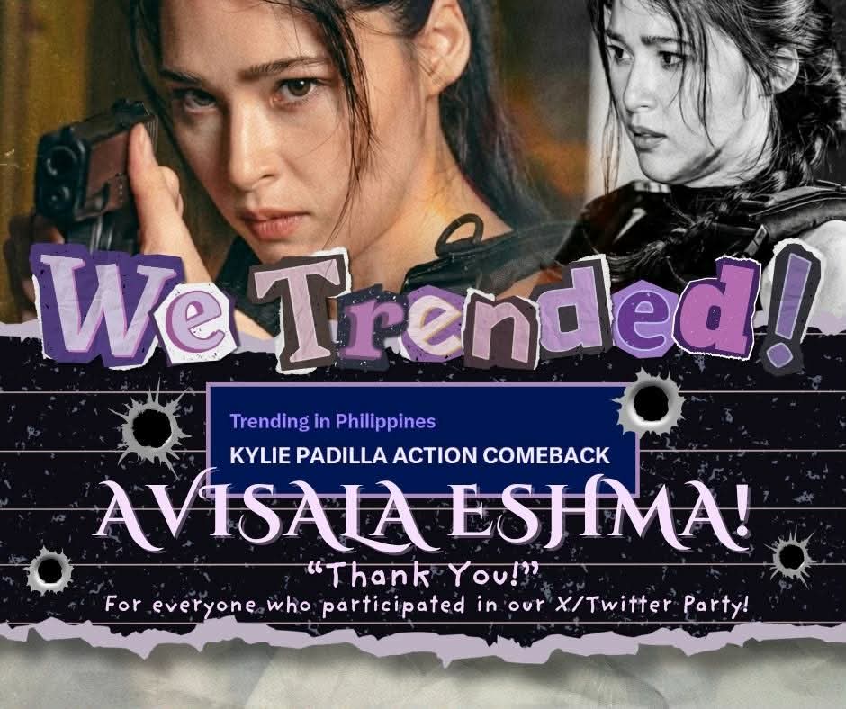 We trended! Thank you to everyone who participated in our trending party! See you on our next one as we continue to hype up Firewall 🔥

KYLIE PADILLA ACTION COMEBACK
#FirewallSoonOnGMA
#KyliePadilla