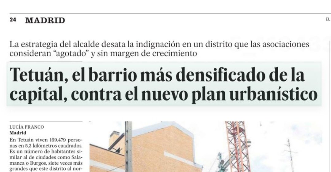 Asociación Vecinal Cuatro Caminos-Tetuán tweet media