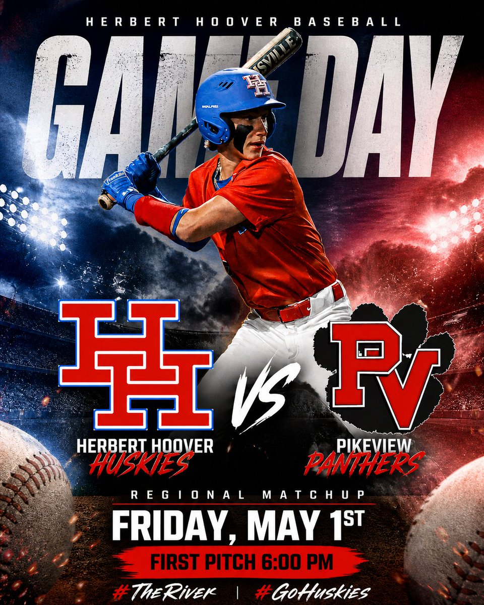 HHHS_Sports's tweet image. Herbert Hoover Baseball Team will host the Pikeview Panther tonight in a regional showdown. Come out and support the Huskies!! #TheRiver #GoHuskies #wvprepbase