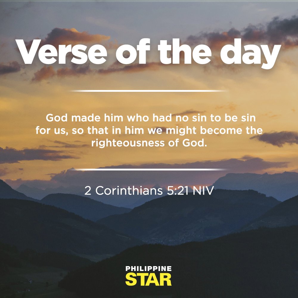 PhilippineStar's tweet photo. JESUS PAID THE PRICE FOR OUR SIN 🙏

God made him who had no sin to be sin for us, so that in him we might become the righteousness of God. – 2 Corinthians 5:21 NIV https://t.co/rRL1UAHZ8h