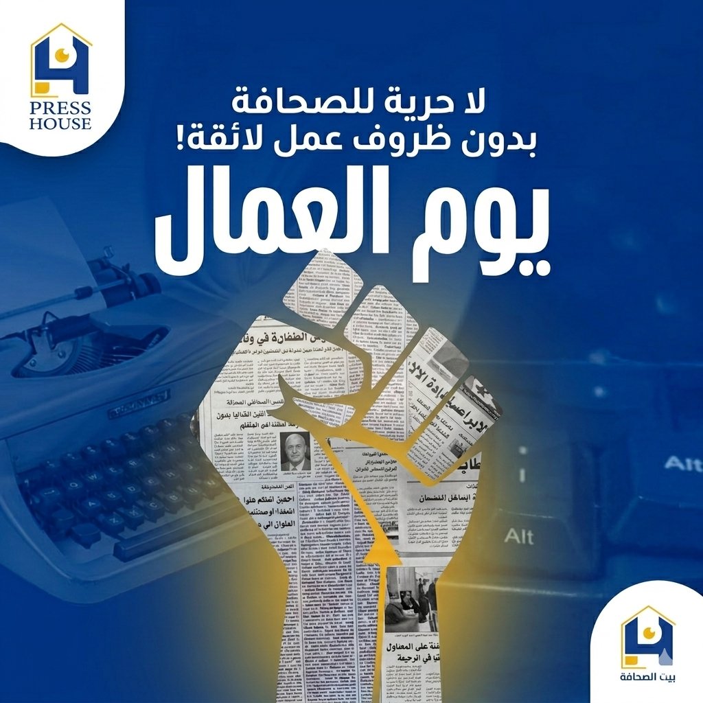 presshouseye's tweet photo. والعالم يحتفي بـ #عيد_العمال نهنئ العاملين في الصحافة والإعلام في #اليمن ونؤكد أولوية توفير ظروف عمل لائقة للصحفيين اليمنيين بدءا من ضمان عقود عمل عادلة وصولا إلى توفير أدوات السلامة المهنية
​كل عام والصحفيون اليمنيون أكثر قدرة على إيصال صوت الناس والدفاع عن الحقيقة

#labourday https://t.co/tFIS0pGzXT