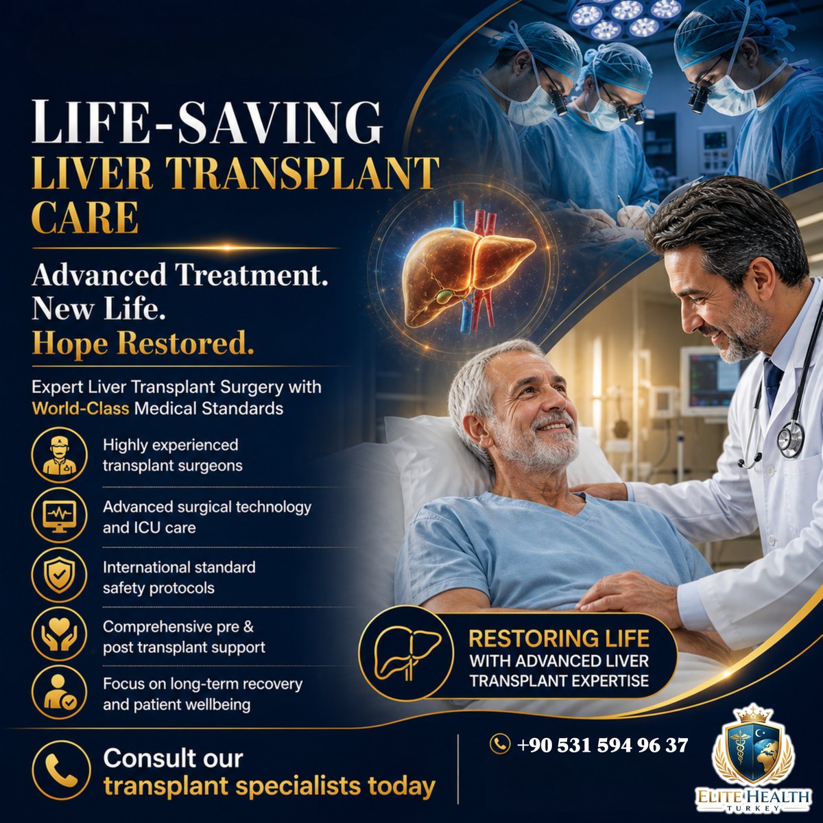 elitehealthturk's tweet image. 📷 A new chance at life begins with expert care and advanced medical precision.
Liver transplant is not just a surgery — it’s a journey from survival to a new beginning 📷

#LiverTransplant #OrganTransplant #PatientCare #IstanbulHospital #bestdoctorsturkey