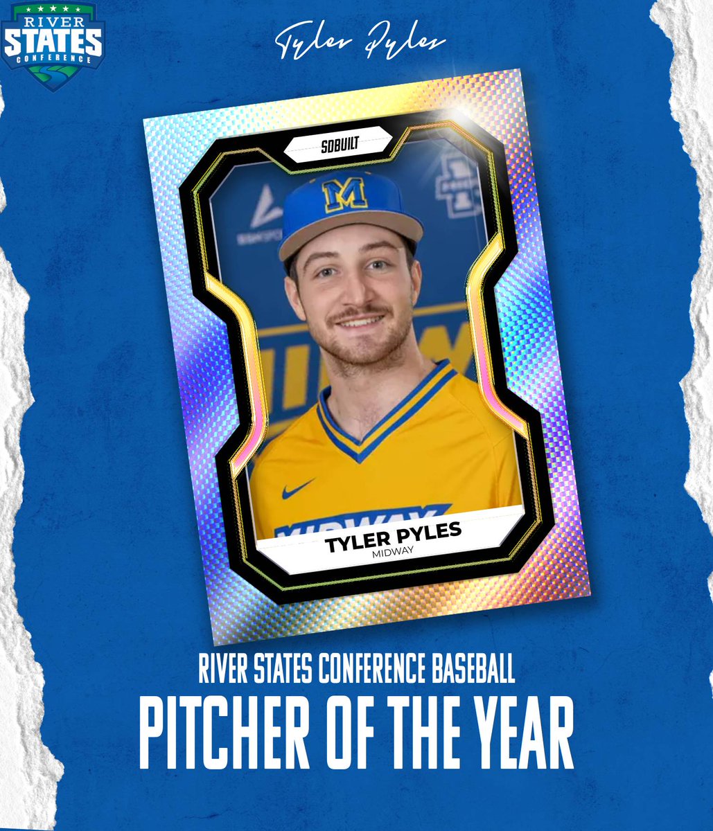 RiverStatesConf's tweet photo. We honor the standouts that were recognized as RSC Baseball award winners!

Player of the Year: Diego Mendoza, @SSUBears 
Pitcher of the Year: Tyler Pyles, @GoMidwayEagles
Freshman of the Year: Charlie Hoffman, @GoMightyOaks 
Coach of the Year: Vince Tornincasa, @IUSAthletics! https://t.co/1yfsF2xY9U