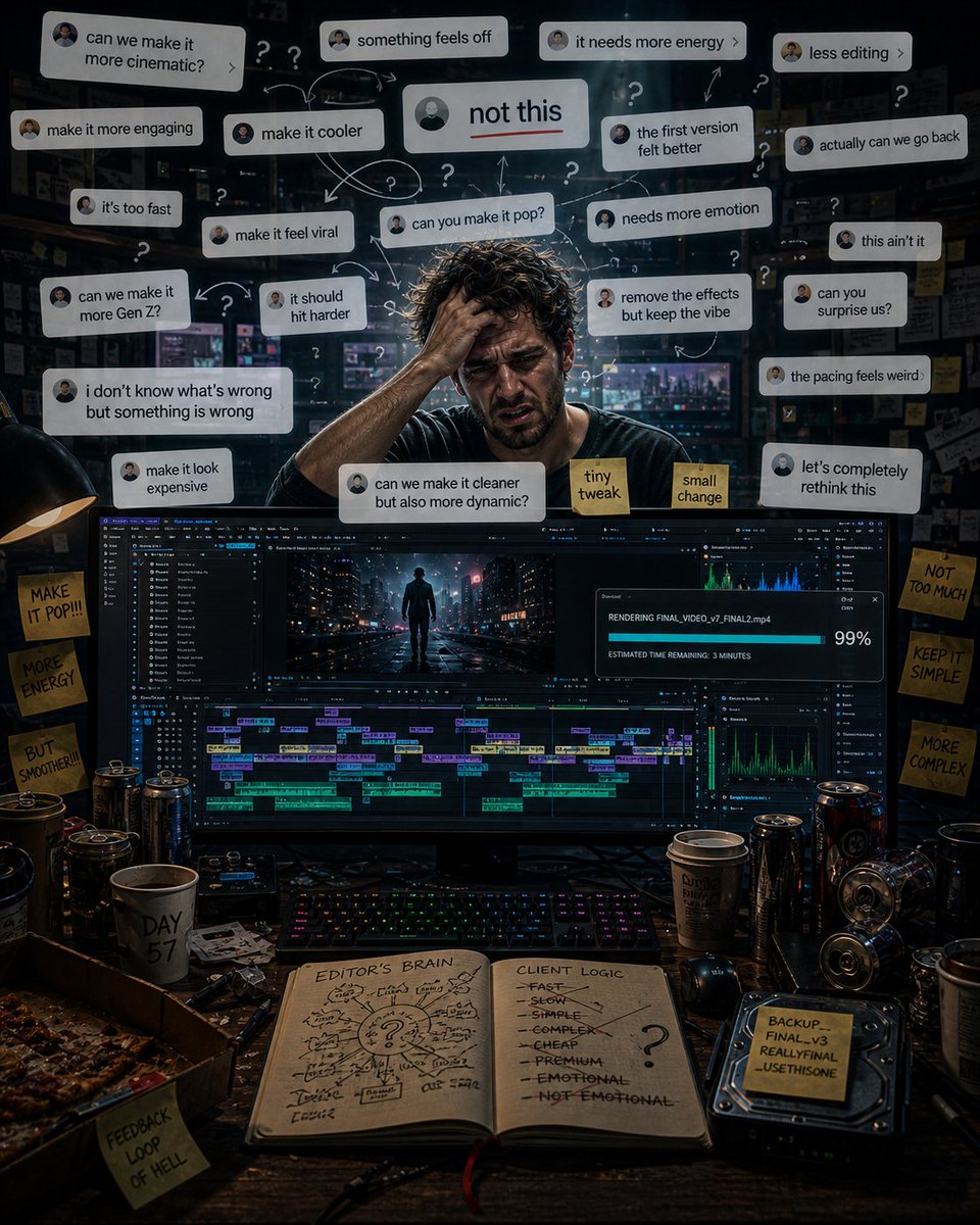cutjamm's tweet photo. Editors: what’s the worst client feedback you’ve ever received?

We’re collecting the funniest ones and turning them into a “bad feedback wall” for a new product launch! https://t.co/xM70NcQyzV