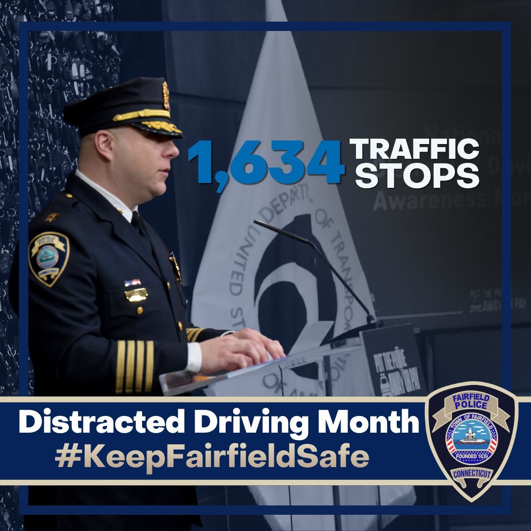 FPDCT's tweet image. Distracted Driving Awareness Month recap: 1,634 traffic stops, 1,169 citations, including 693 for distracted driving.

#KeepFairfieldSafe #DriveFocused #TrafficSafety