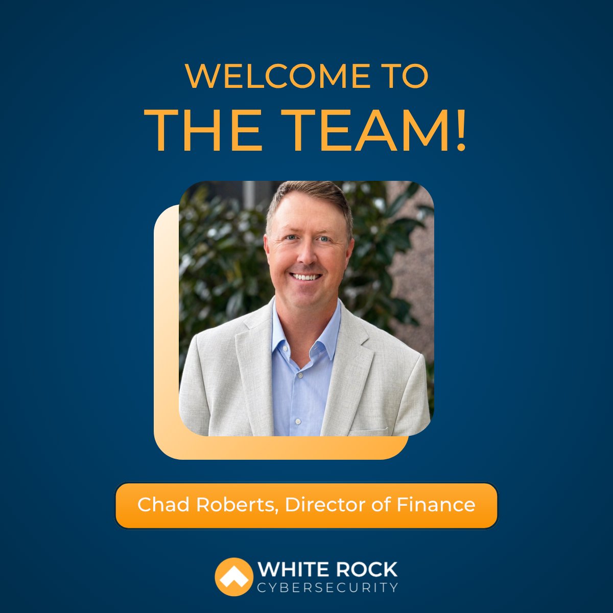 WhiteRockSecure's tweet photo. Meet Chad Roberts! 👋 We’re excited to welcome him back to the team as our Director of Finance. https://t.co/wsa99NAbqU