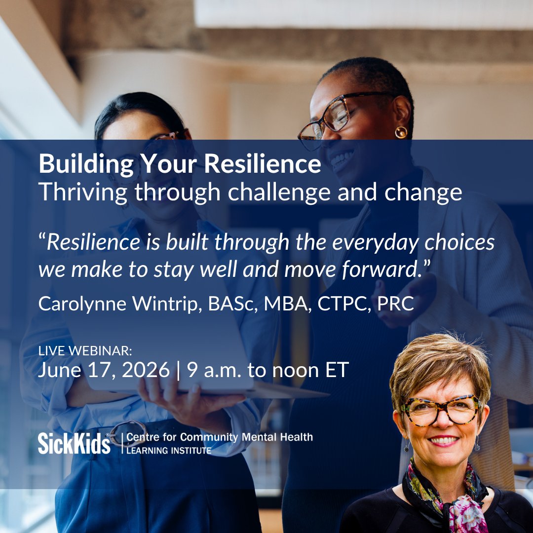 SKCCMHLearning's tweet image. Join two interactive workshops with Carolynne Wintrip, BASc, MBA, CTPC, PRC, and gain practical tools to support teams through #change and strengthen #resilience.
🔗 June 3: cvent.me/8o1YYA and June 17: cvent.me/Dy491G
🏷️Save 30% with code MHW2026.
#SKCCMHLI