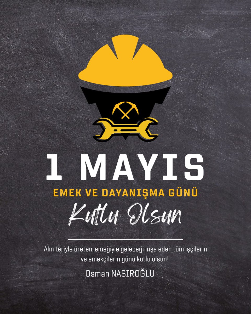 OsmanNASIROGLU's tweet photo. 1 Mayıs emek ve dayanışma günü kutlu olsun. https://t.co/QbigoM1xUK