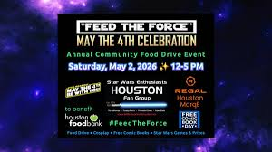 skipkassidy's tweet photo. Did you know: The magical force from STAR WARS only works if you feed it. 

Houston, come out and celebrate STAR WARS and help the @HoustonFoodBank by donating food this Saturday at the "Feed the Force" event at the @RegalMovies Houston MarqE. #FeedTheForce https://t.co/p4XsiDRc7j