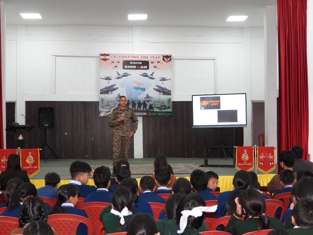 SikkimMedia's tweet image. Indian Army marked the 1st anniversary of #OperationSindoor at Menchuka, Arunachal Pradesh, engaging students &amp;amp; locals.

The event showcased operational insights, weapons display &amp;amp; strengthened civil-military ties, reaffirming commitment to national security, readiness &amp;amp;