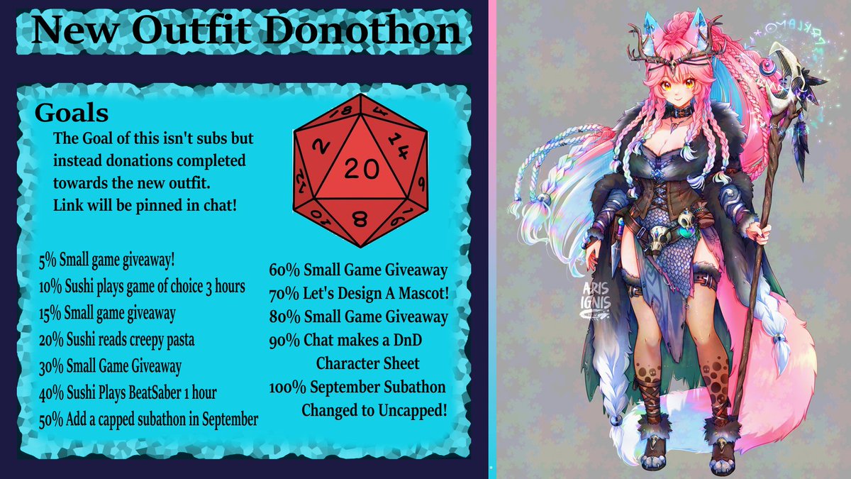 SushikoByte's tweet photo. Starting Friday the 8th of May we will be doing a 2 week capped donothon~ 

Every dollar donated will be 5 minutes added to the timer (highest value)

Subs will be 5 minutes added for tier 1. 
And 1 min per 100 bits. https://t.co/U5j21NMyXh