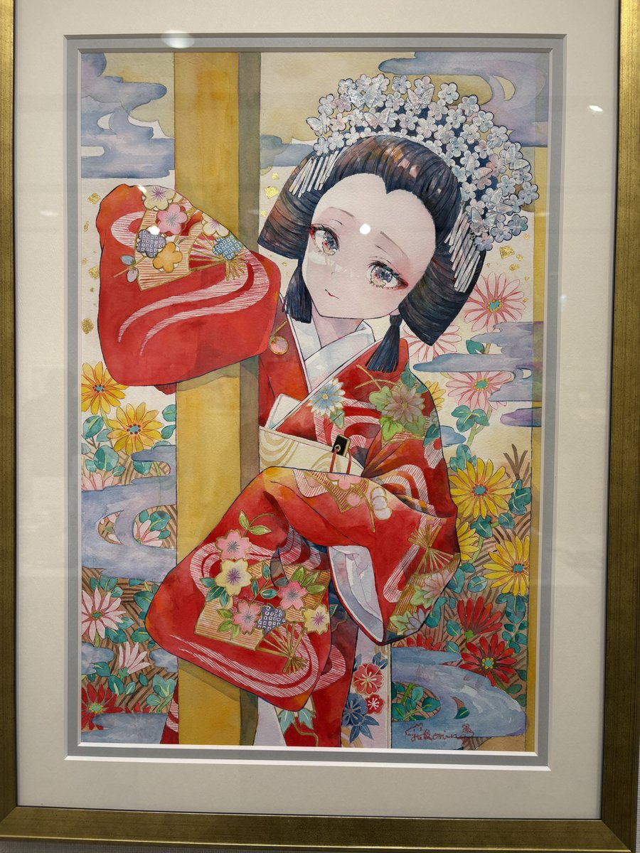 優子鈴先生の原画展「花舞」と 絵師100人展どちらも行ってきました