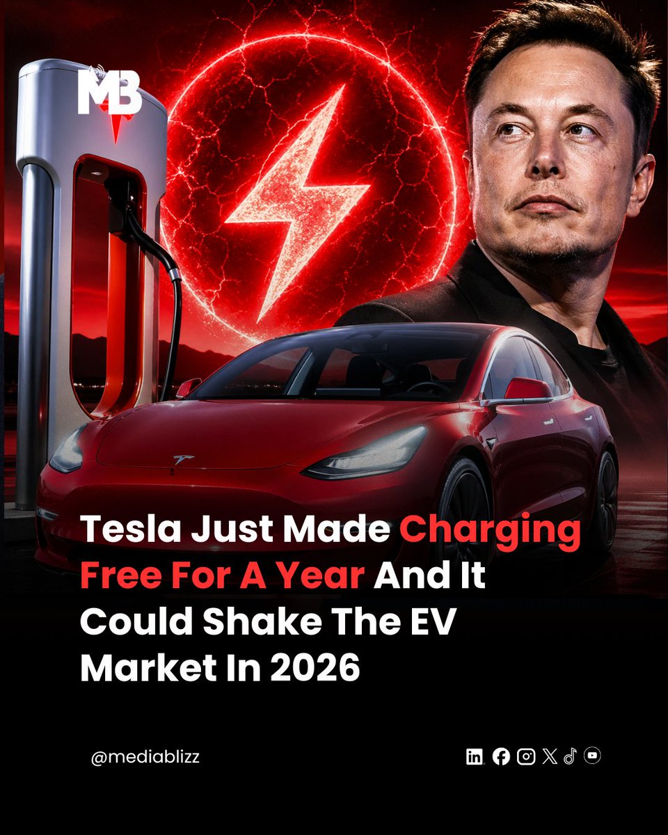 Tesla is pushing sales without cutting prices. As of April 2026, Tesla is offering 1 year of free Supercharging on new Model 3 Long Range (Premium) and Performance variants in the US.

#Tesla #EV #ElectricVehicles #TechNews #Innovation