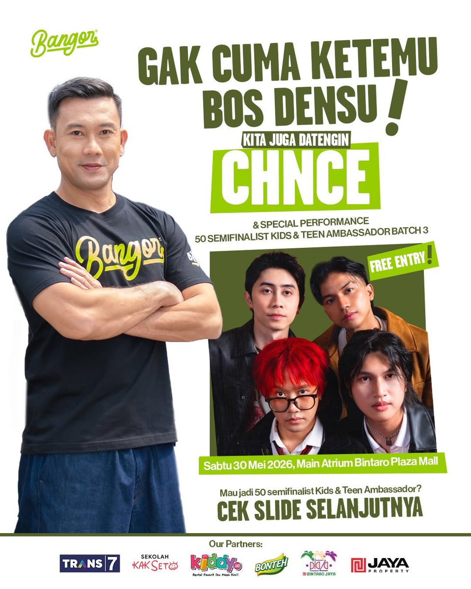 chances_zone's tweet photo. CHANCES!!

CHNCE will be performing at Bintaro Plaza on May 30th, 2026!

DON’T MISS IT AND SEE YOU THEREEE!!❤️

#LAMALAMAGILA #CHNCE https://t.co/GKmvwXNqmO
