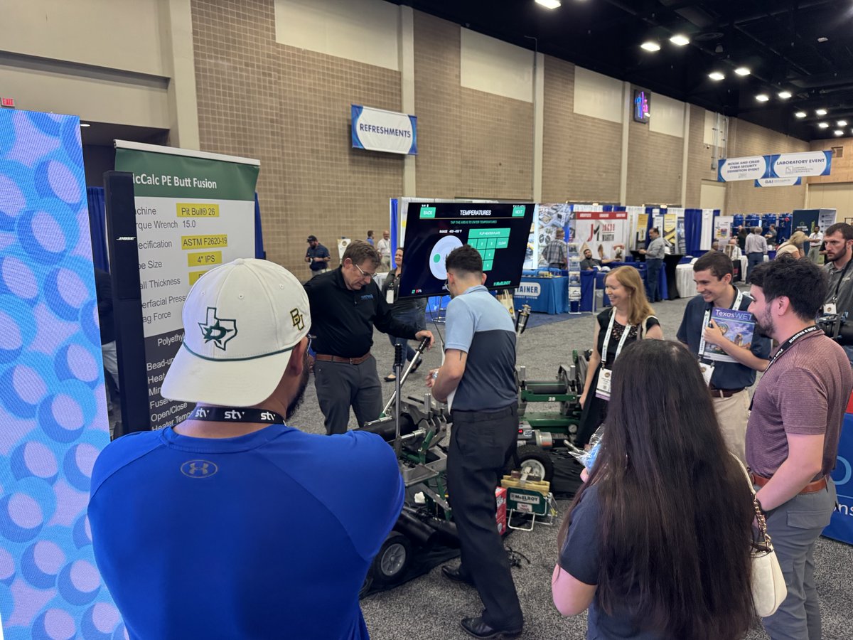 PEPipeAlliance's tweet photo. Texas Water 2026 delivered. Strong turnout, real engagement, and valuable face-to-face connections.

Big shoutout to Core &amp; Main, ISCO, Milford, SECOR, Modern Polymer Pipe &amp; Extrusions, R&amp;L Manufacturing.

Live pipe bursting and HDPE fusion in the booth. #fuseitorloseit https://t.co/33pv9VQ7f1