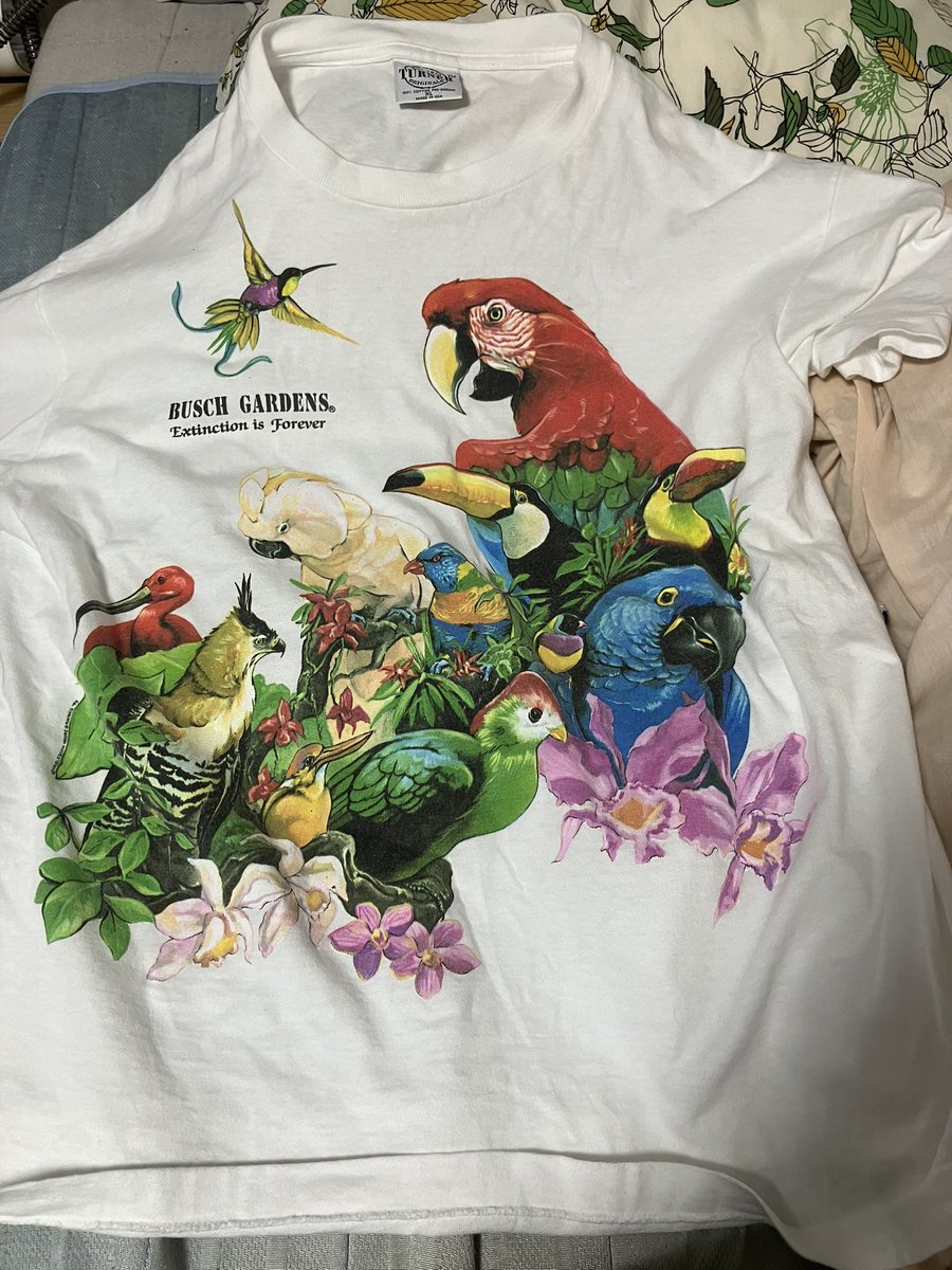 wasabip415's tweet image. 可愛かったからちょっと高いなぁと思いながら買ってきたけど、割といいTシャツ？
着心地がとても良い
#古着