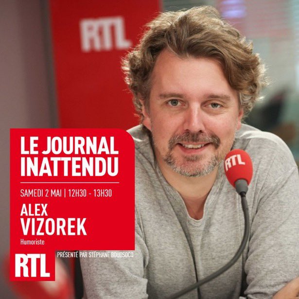 Stephbou08's tweet photo. Rendez-vous demain sur @RTLFrance pour #LeJournalInattendu de @alexvizorek : la place indispensable de l’humour dans nos vies, son nouveau livre, la scène, la cérémonies des @NuitdesMolieres et le #QuitteOuDouble + son invité @Jmdumontet https://t.co/aGJpIe29XF