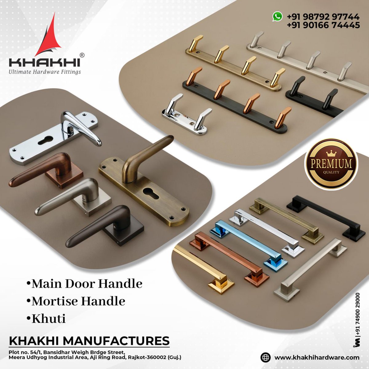 ibais_hardware's tweet image. KHAKHI MANUFACTURES - RAJKOT

📞Mr. Atul Vachhani - +919016674445
📲ibais.biz/9016674445
.
#ArchitecturalHardware #InteriorDesign #MainDoorHandle #MortiseHandle #LuxuryHardware #HomeDecor #RajkotHardware #DoorFittings #IBAIShardware
.
@ibais_hardware