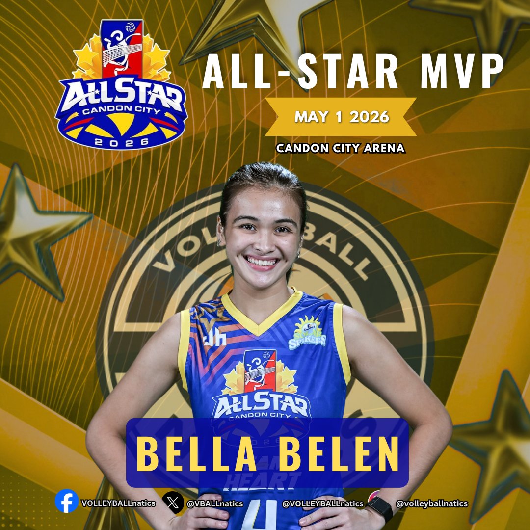 VBALLnatics's tweet photo. 2026 PVL ALL-STARS
All-Stars MVP: MICHAELA BELEN from Team HEART๐
#PVL2026 #PVLxSTallstars #PVLAllStars #TheHeartOfVolleyball
#TeamHeart #MichaelaBelen https://t.co/zBUUVmoXoU