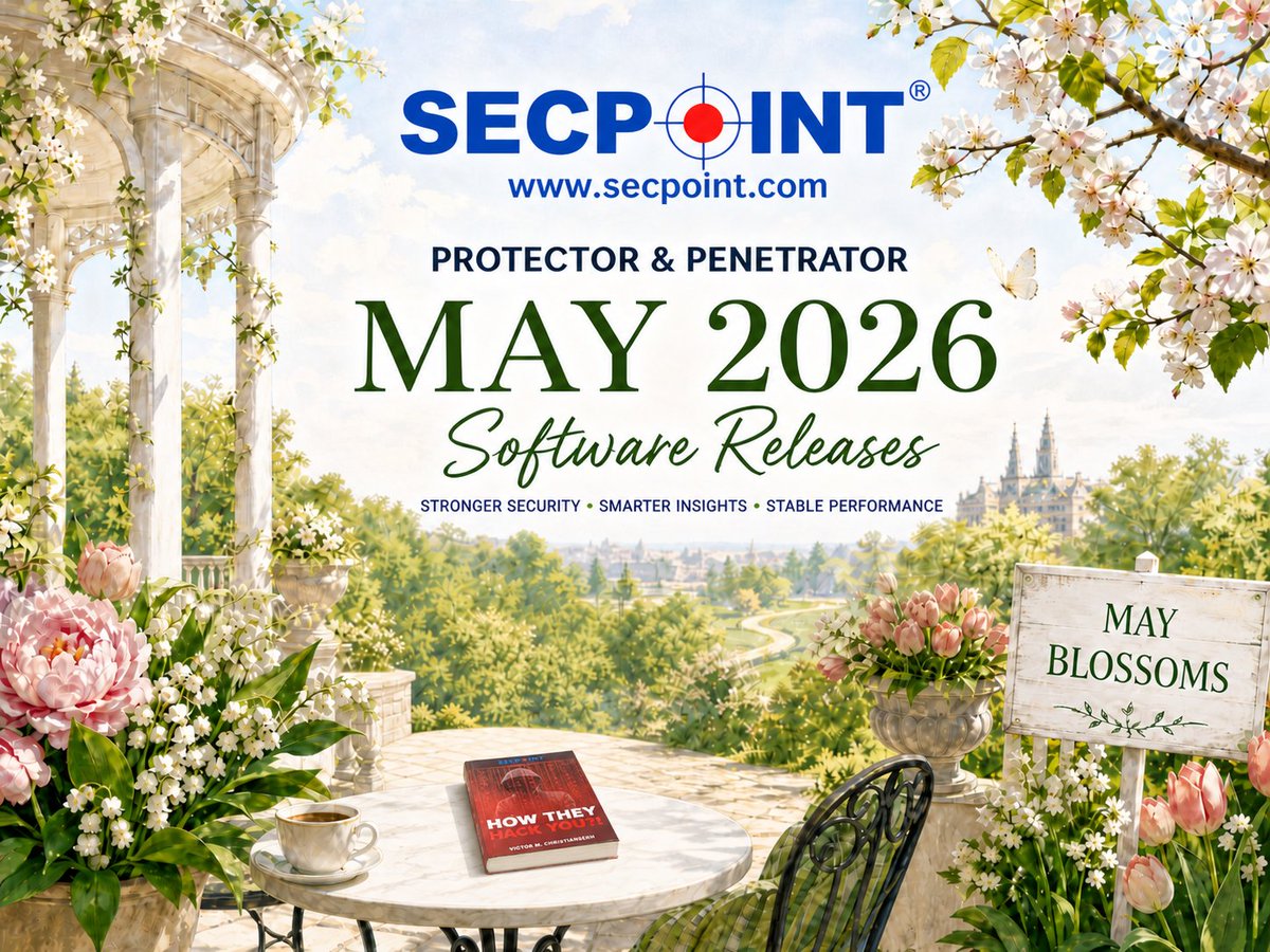 secpoint's tweet photo. SecPoint® Protector & Penetrator May 2026 Software Releases Available

The May 2026 software releases for SecPoint Protector and SecPoint Penetrator are now available for download in the SecPoint VIP Lounge.

These releases continue our focus on stronger security, better usability, improved reporting, and a more stable daily operating experience for customers and partners.

Highlights of the May 2026 releases:

• SecPoint Protector V69 with key improvements including the new recent attack track on the map, automatic periodic GeoIP updates, improved firmware and database update reliability, and a new parameter to automatically switch off remote support after a set period
• SecPoint Penetrator, based on firmware v67, with continued benefits from smarter Lethalattack improvements, XLS report export, and the CRA and CWE compliance profiles
• Further platform enhancements to support more reliable and efficient day to day security operations

Available image formats:
• Virtual Images, including Proxmox
• Raw Linux Images

Access the latest releases in the SecPoint VIP Lounge:
https://t.co/ElopyiplbK

#SecPoint #Protector #Penetrator #CyberSecurity #NetworkSecurity