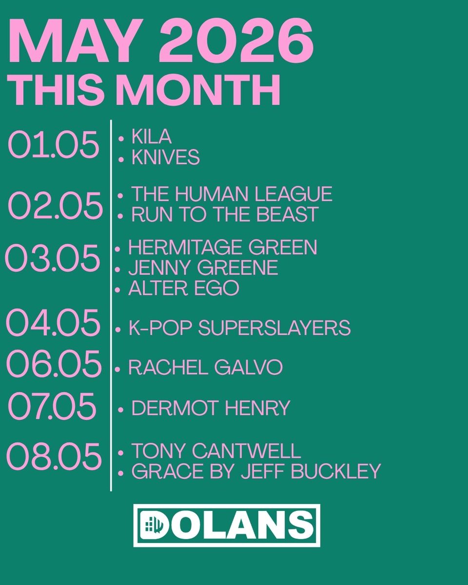 mydolans's tweet image. ***THIS MONTH IN DOLANS***
Full gig listings of what is coming up in May!
This weekend kicks off all our shows Live at the Castle this Summer as well as some great shows coming up in Dolans!
Full listing here: dolans.ie/whats-on-limer…
#dolans #limerick #gigs #music #comedy