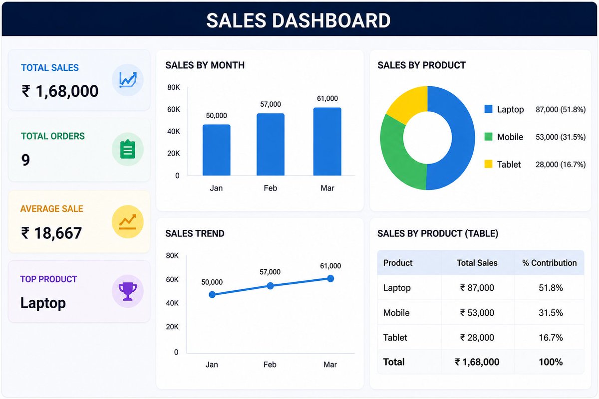 mrkingkhan313's tweet image. Learning data analytics and created a basic dashboard 📊 💎

Trying to improve my understanding of data step by step.

#DataAnalytics
#Learning
#Students 
#Study #Simpledashboard