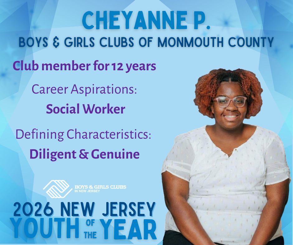 bgcnj's tweet photo. Meet our #NJYOY Finalist from Boys &amp; Girls Clubs of Monmouth County. Cheyanne has been a Club member for 12 years and aspires to be a Social Worker/Early Childhood Educator. #youthleadership #GreatFuturesStartHere https://t.co/2dLech9211