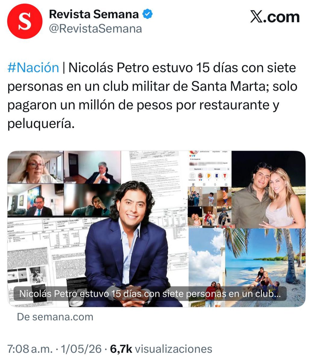 Alega no tener dinero para ir a las audiencias pero gasta en Club en Santa Marta. 

Igual que el papá que no lo crió pero le dio ejemplo.