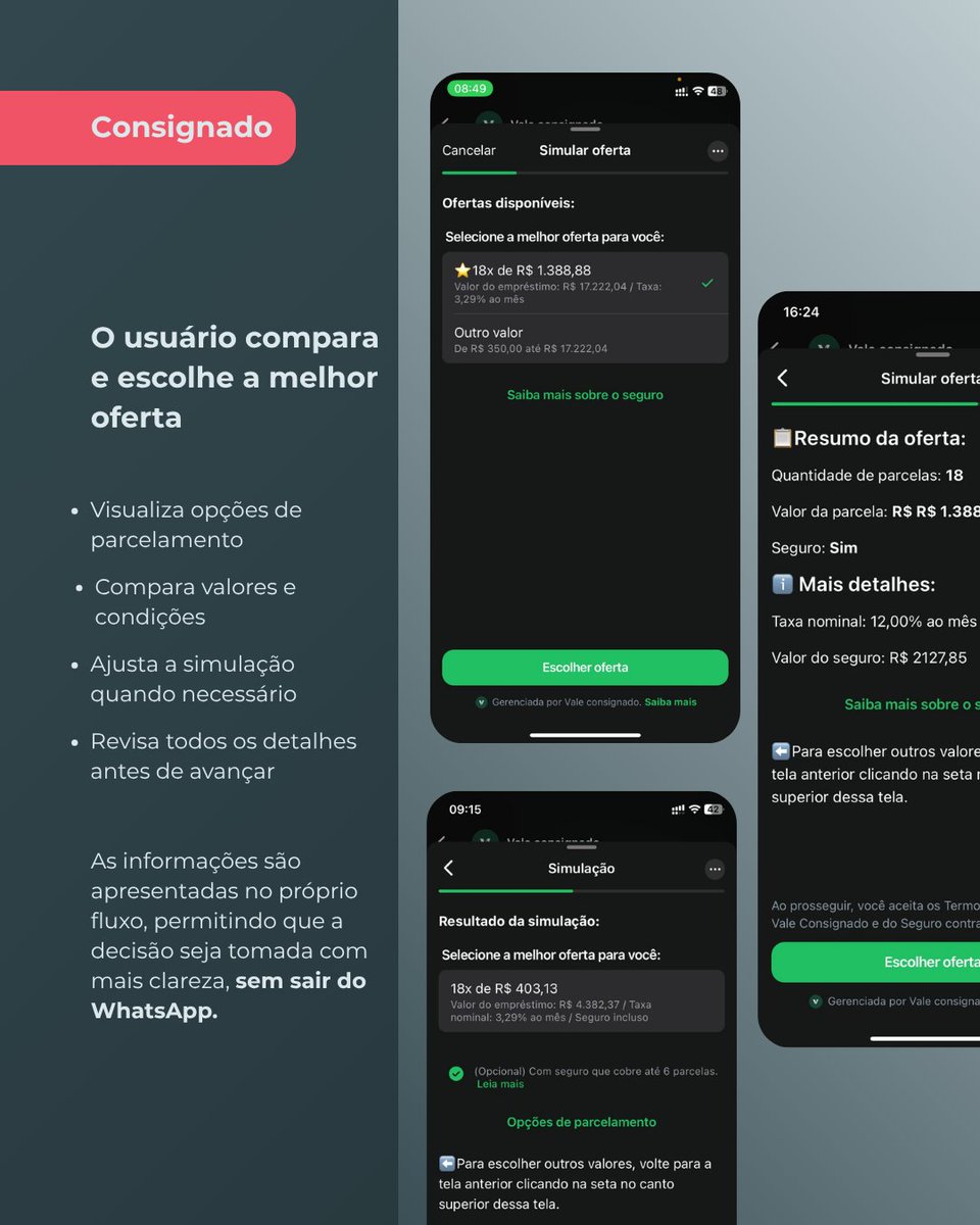 dawntech_dev's tweet photo. Simulações, cadastros e decisões não precisam mais acontecer fora da conversa.

Com Flows no WhatsApp, é possível estruturar jornadas completas dentro do próprio canal: da coleta de dados até a exibição de resultados, passando por escolhas guiadas e validações em tempo real.

Os casos de uso apresentados mostram como essa estrutura se aplica na prática, dentro de diferentes etapas da jornada.

Na operação, isso impacta pontos críticos:

- elimina redirecionamentos e quebras de contexto
- reduz a dependência de atendimento para etapas iniciais
- entrega ao time de atendimento interações mais qualificadas

O usuário avança no próprio ritmo, testa cenários e chega mais preparado. E o time deixa de operar tarefas repetitivas e passa a atuar onde há real necessidade.

Flows não é apenas um recurso de interface. É uma forma de reorganizar como a conversa acontece, com menos fricção e mais controle sobre a jornada.

Aqui na Dawntech, estruturamos fluxos com base no comportamento real do usuário e nas necessidades da operação, organizando a jornada para reduzir etapas manuais e qualificar as interações. Se ainda há dependência de processos manuais no seu fluxo, existe uma oportunidade clara de evolução. Fale com o nosso time.

#Dawntech #BlipPartner #WhatsApp #WhatsAppBusiness #WhatsAppFlows #Chatbot #Inovacao #TransformacaoConversacional #Chatbots #IA