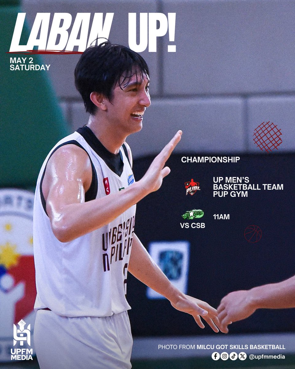 upfmmedia's tweet photo. GAMEDAY 🏀🏆
The @upmbt will go for another preseason title in the #PUBL tomorrow, 11AM at the PUP Gym versus CSB 💚❤️ Laban, UP!
#UPFight✊🏼 #StrongerWithAllSports💪🏼 https://t.co/ACyILlGkLG