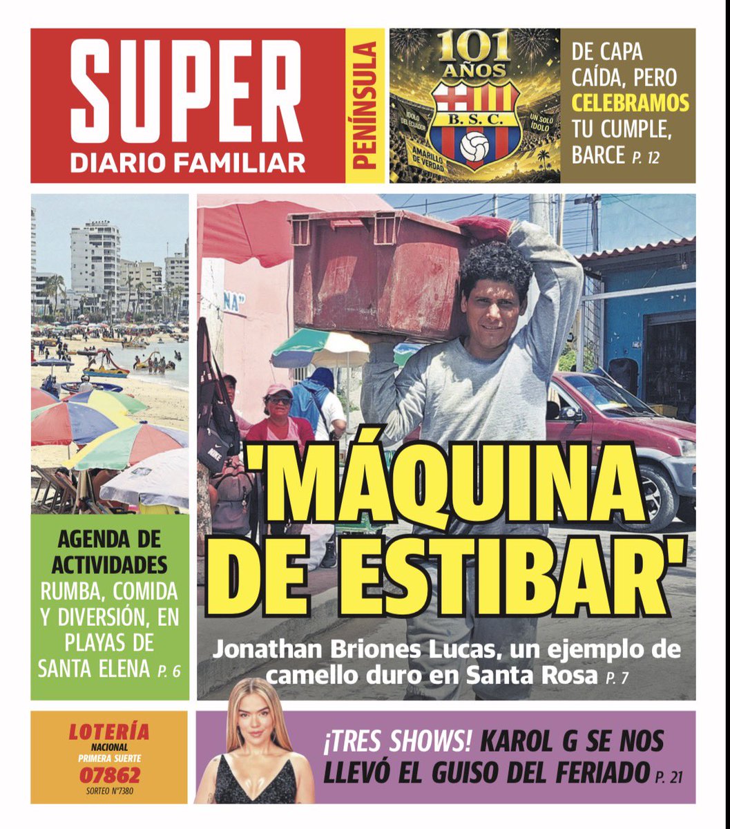 ¡Buenos días! 🌞

Estas son las portadas de #DiarioSuper 📰 #Ecuador 🇪🇨 y #Península 🏖️ de este viernes 1 de mayo de 2026.

¡Sopla por tu ejemplar! 🏃💨🗞️