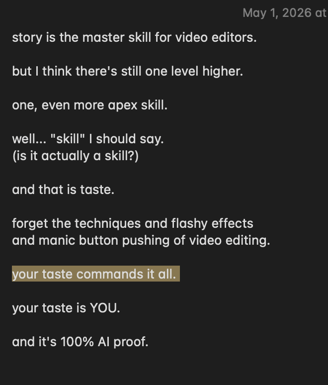 videowizard_io's tweet photo. taste > story > technical skill https://t.co/2UULAkOpyf