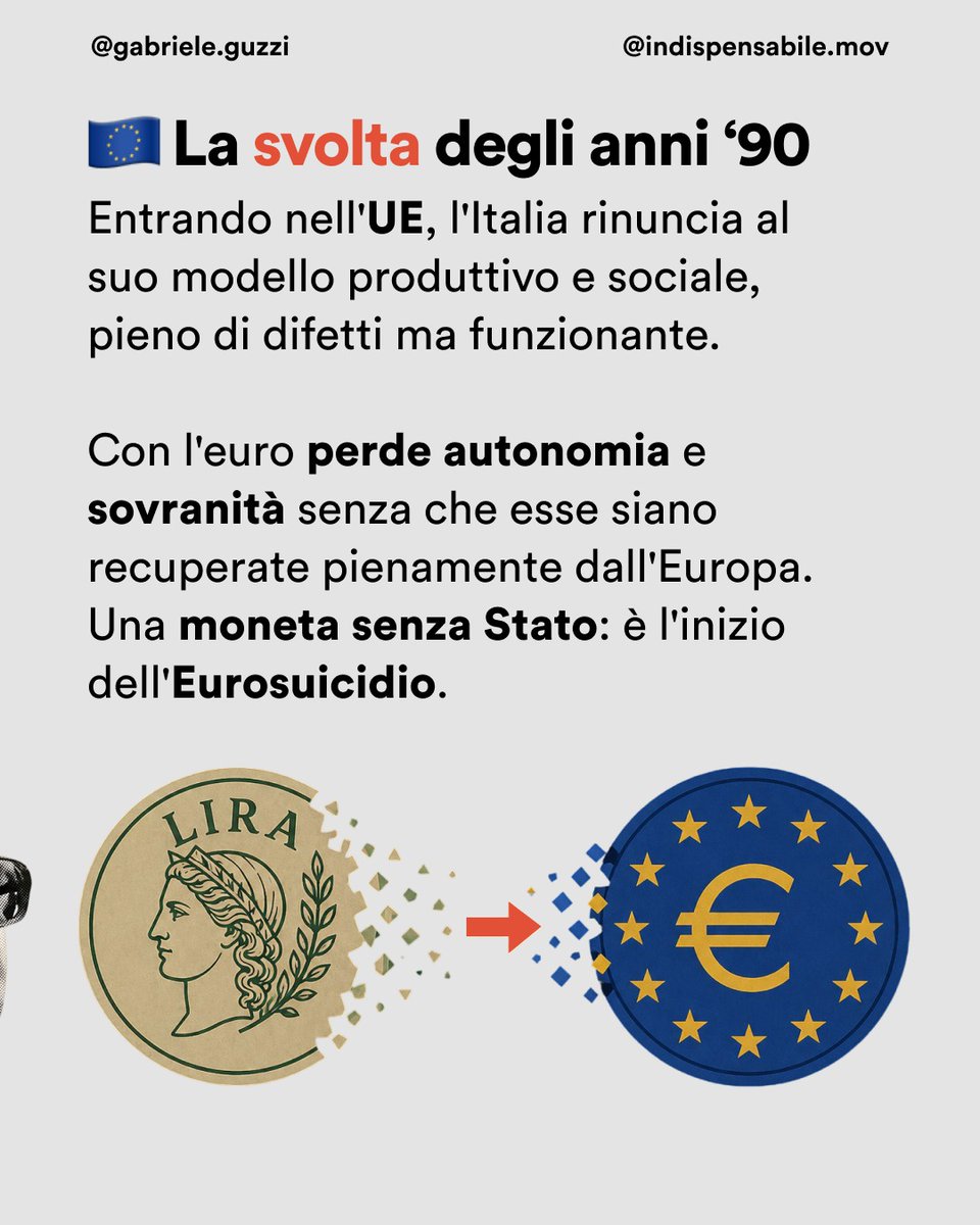 35 anni senza crescita dei salari.
Non è sfortuna. È un modello economico.

Meno Stato. Energia più cara. Investimenti più bassi. Lavoro più debole. 

Risultato: lavori di più, guadagni meno.

Il problema non è il passato.
È se vogliamo continuare così.

Il primo maggio facciamo