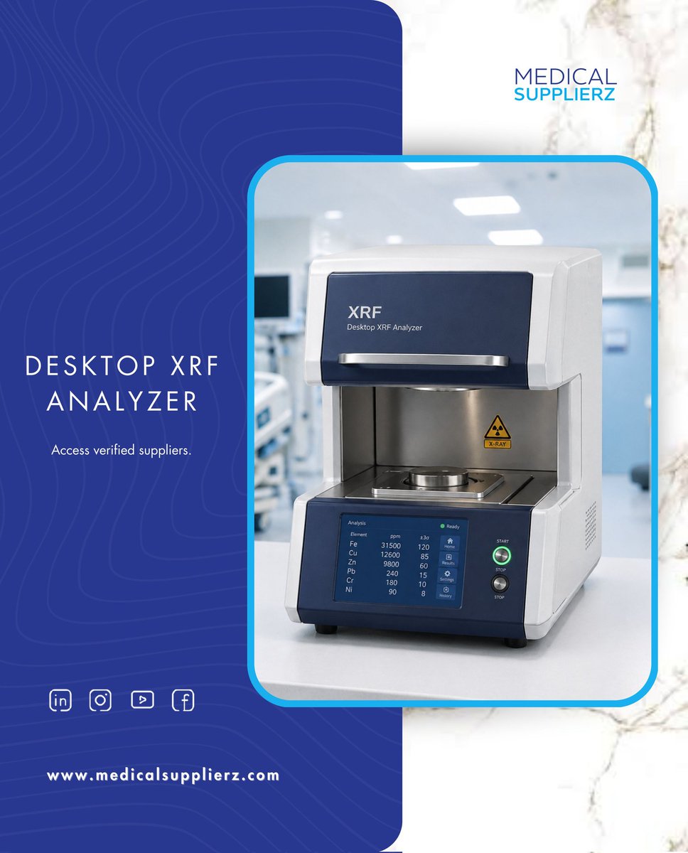 medsupplierz's tweet image. 🔬 Precision meets performance with Desktop XRF Analyzer.

Discover certified equipment from trusted global manufacturers on 🩺

 medicalsupplierz.com
 🌍
__________

#MedicalEquipment #XRF #LabTechnology #HealthcareInnovation #B2BMarketplace #MedicalSupplierz