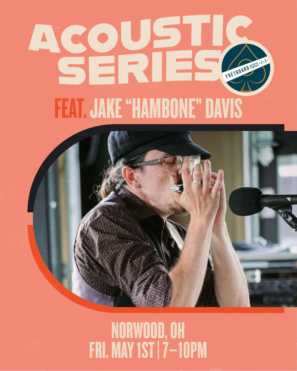 FretboardBrewCo's tweet image. Tonight at Norwood Jake "Hambone" Davis is kicking off May music!
Come join us from 7–10PM for some tunes and brews 🎙️

#drinklocal #rocklocal #cincybrau