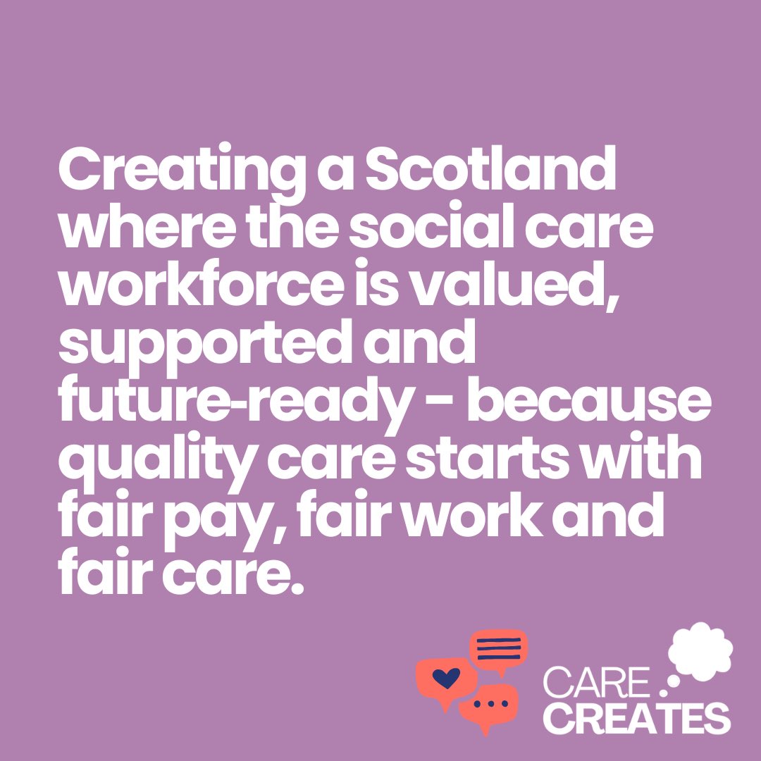 DrDMacaskill's tweet image. Quality care starts with fair pay, fair work and fair care - creating a Scotland where the #socialcare #workforce is valued, supported and future-ready.
@scottishcare #CareCreates