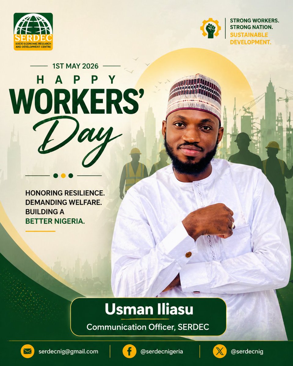 Ebije17's tweet photo. Today, we celebrate the resilience, strength, and unwavering dedication of workers everywhere. In the face of challenges and uncertainty, you continue to show up, push through, and keep things moving. Your efforts build families, communities, and nations.

Happy Workers’ Day... https://t.co/jjO6mAxpqn