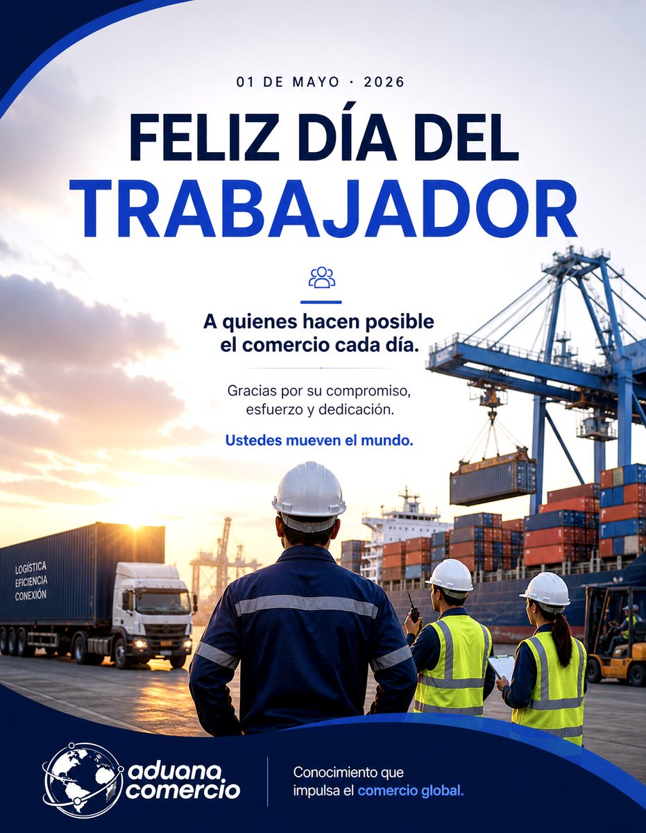 aduana_comercio's tweet photo. Hoy reconocemos a quienes hacen posible el comercio internacional 🌍

Detrás de cada operación, cada proceso y cada cadena logística, hay personas comprometidas que impulsan el sistema cada día.

👏 Feliz Día del Trabajador

#ComercioInternacional #DíaDelTrabajador #aduana https://t.co/9tHcaj3lay