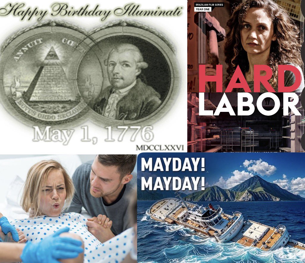 missnic06's tweet image. May 1st is May Day. Mayday is also the international distress signal.
The Bavarian Illuminati was founded on May 1st, 1776.
It’s International Labour Day.
May is devoted to mothers.
We enter this world through labor… only to labor.
Ships are always “she” symbolic of the mother.