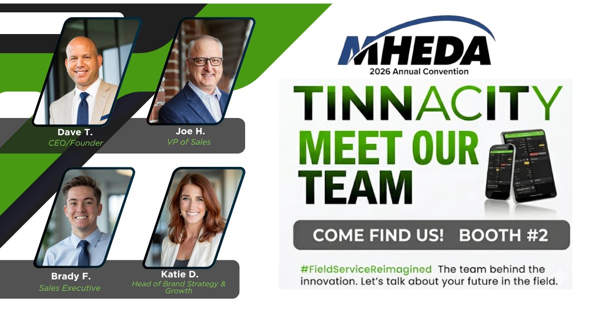 tinnacity_wit's tweet photo. Nashville is calling! 🎸 The Tinnacity team is excited to join the material handling community at #MHEDA2026. Looking for better field service management? Find Dave, Joe, Brady, and Katie at Booth #2! See you in Music City! 🤠 #FieldServiceReimagined #TechForTechnicians https://t.co/t5eihiUiNJ