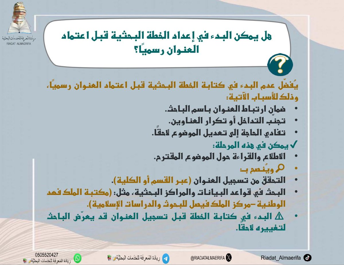رِيَادَةْ المَعْرِفَة لِلخَدَمات الْبَحثيَّة📖 tweet media