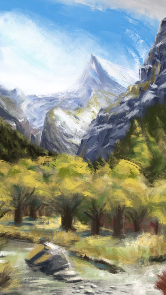 Marlyn__713's tweet photo. #dtiys #escapemotions 
@pluviumgrandis @escapemotions 

Had some fun doing this draw this in your style challenge, it’s a great practice for environment drawing!

Slide 2 is the original prompt https://t.co/mBigUtUchC