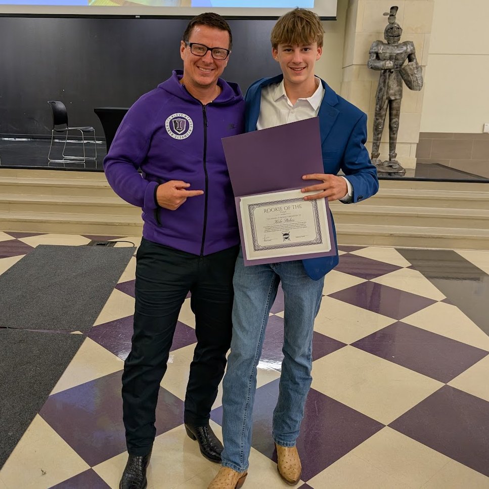CoachNickStokes's tweet photo. I am very proud of this young man. Rookie of the year for our wrestling program. I love what wrestling teaches. I am so thankful for Coach Grimes and our wrestling staff.
I just notice he's wearing my boots... Is he taller than me??? https://t.co/UP0cq50iTn
