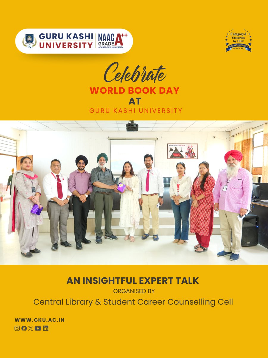 gurukashiuniv's tweet image. Celebrating World Book Day at Guru Kashi University! An inspiring expert talk by the Central Library &amp;amp; Student Career Counselling Cell highlighted the power of books, knowledge sharing, and copyright awareness.

#WorldBookDay #GKU
