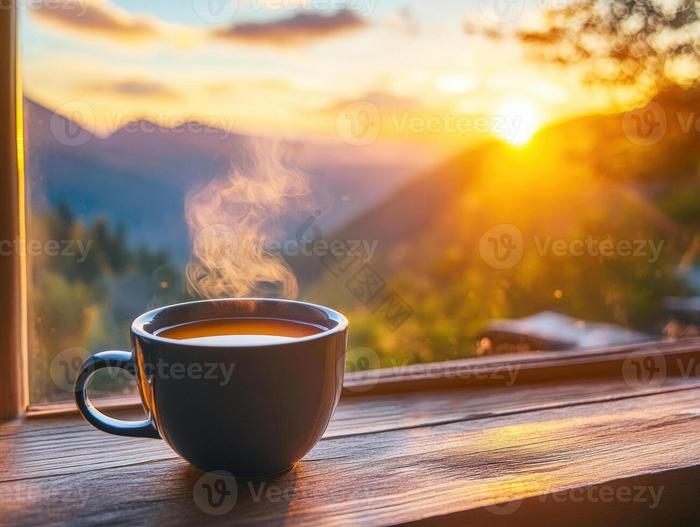 BibiSyahidah's tweet photo. Stuck at desk, eyes on screen, coffee in hand—just another overtime evening. At least the sunset’s a nice backdrop https://t.co/AISKYqBqFe